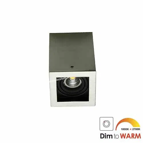 LED opbouwspot 7Watt kantelbaar vierkant dimbaar