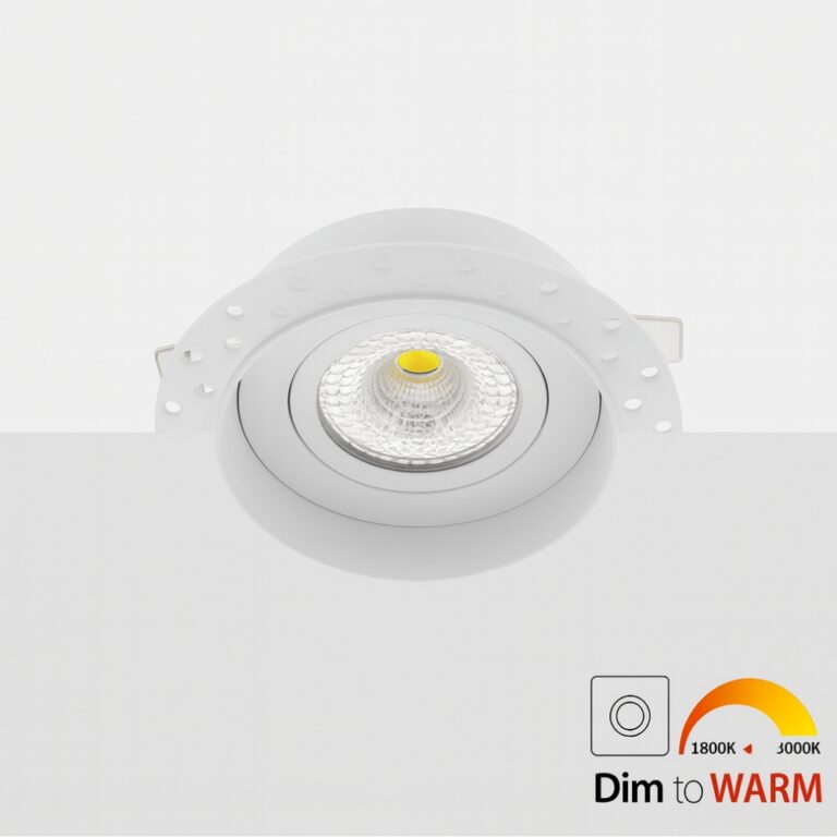 Bella Ondiepe LED inbouw 40mm trimless spot kantelbaar 7Watt rond WIT IP65 dimbaar - dim to warm - interne driver
