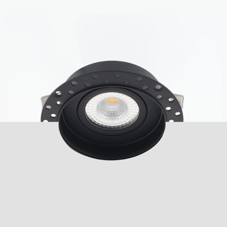 Bella Ondiepe LED inbouw 40mm trimless spot kantelbaar 5Watt rond ZWART IP65 dimbaar - interne driver
