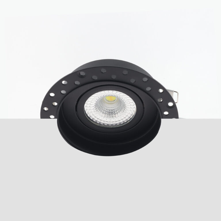 Bella Ondiepe LED inbouw 40mm trimless spot kantelbaar 7Watt rond ZWART IP65 dimbaar - dim to warm - interne driver