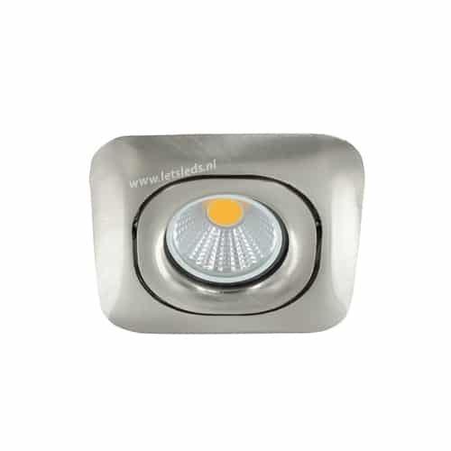 LED spot GU10 5Watt COB vierkant NIKKEL dimbaar