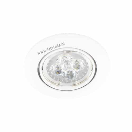 LED spot WIT kantelbaar MR16 4Watt rond dimbaar (12Volt)