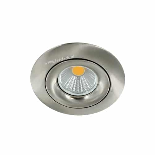 LED spot GU10 3Watt COB rond NIKKEL dimbaar