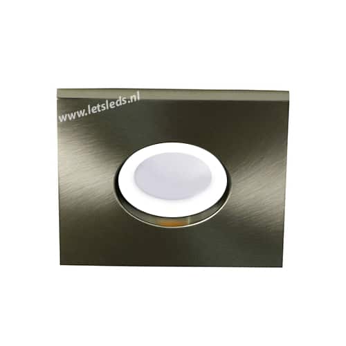 LED lamp armatuur GU10-MR16 nikkel vierkant IP65 waterdicht