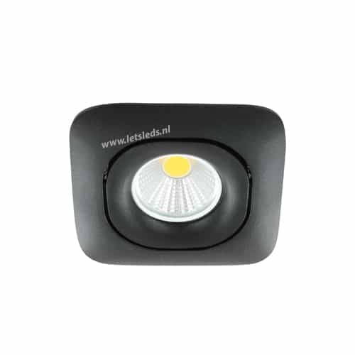 LED spot GU10 3Watt COB vierkant ZWART dimbaar