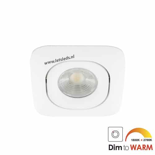 LED spot GU10 7Watt COB vierkant WIT dimbaar