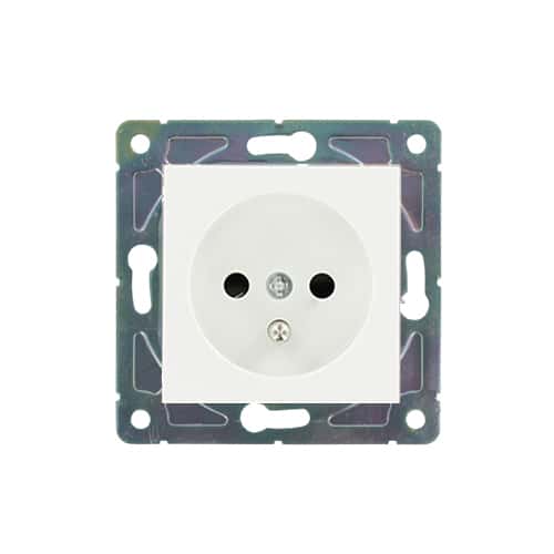 Belgisch / Frans stopcontact met aardingspen Oslo wit