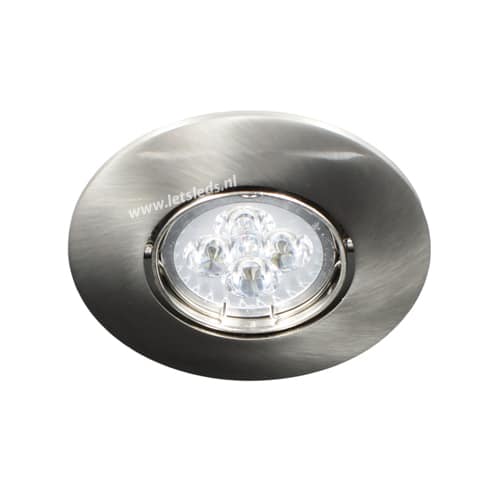 LED spot kantelbaar MR16 4Watt rond NIKKEL dimbaar (12Volt)