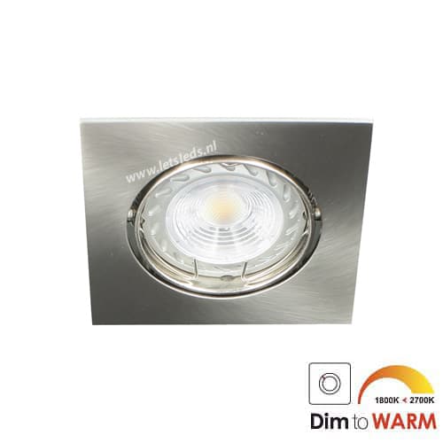LED spot kantelbaar GU10 7Watt vierkant dimbaar