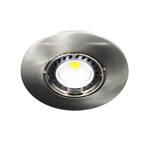 LED spot kantelbaar MR16 COB 5Watt rond NIKKEL dimbaar (12Volt)