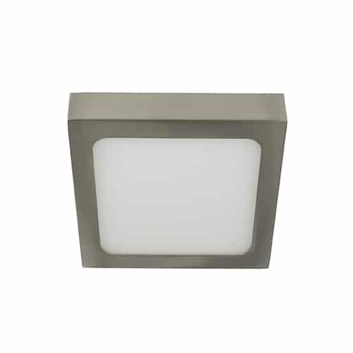 LED plafonniere 9Watt vierkant NIKKEL 230Volt dimbaar