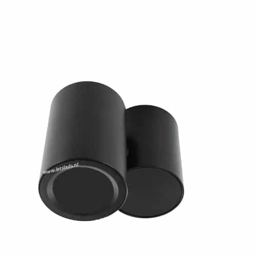 Opbouwspot armatuur LED draaibaar rond ZWART