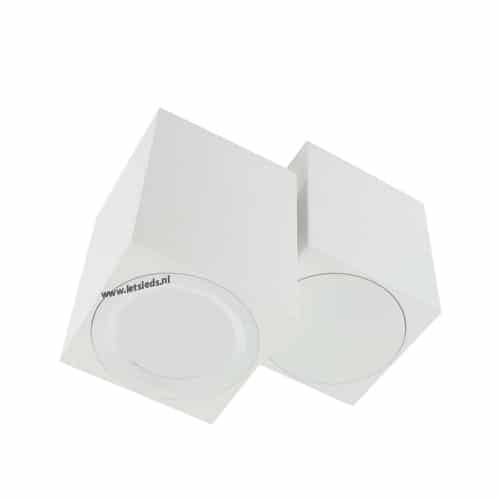 Opbouwspot armatuur LED draaibaar vierkant WIT