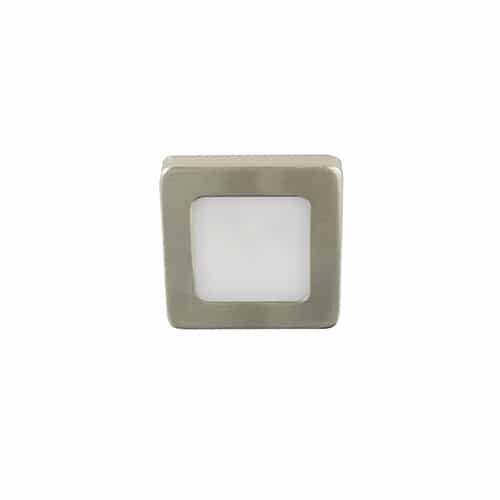 Pluto LED mini opbouwspot 3Watt vierkant NIKKEL dimbaar