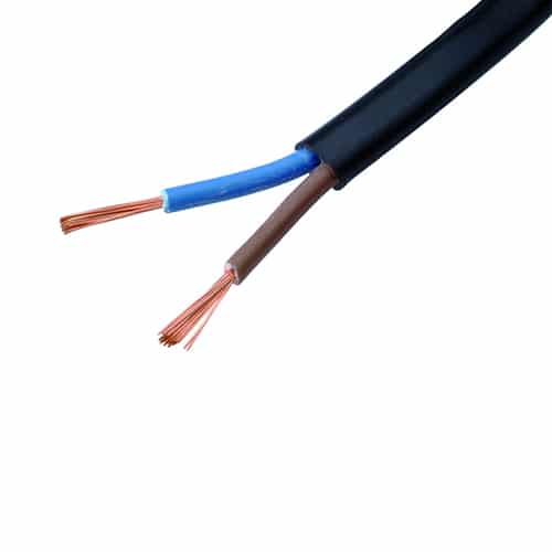 Stroomkabel ovaal plat 0.75mm² ZWART