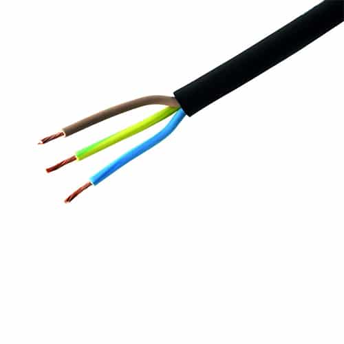 Stroomkabel rond 3x1mm² ZWART