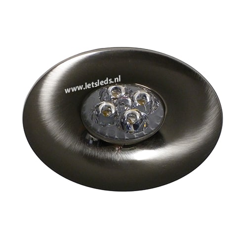 LED spot MR16 4Watt rond NIKKEL dimbaar (12 Volt)