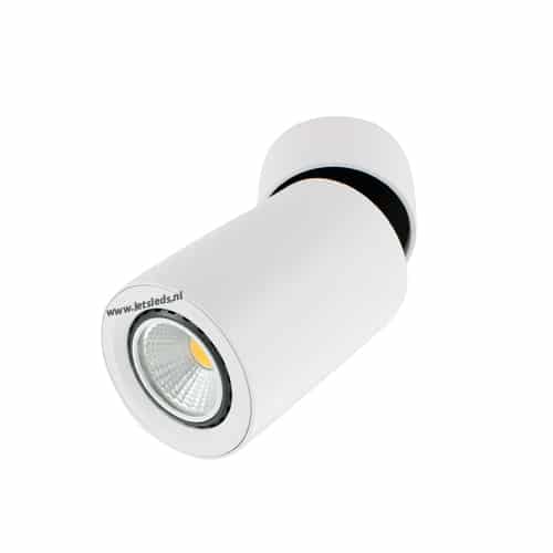 LED opbouwspot Malta 3Watt rond kantelbaar WIT dimbaar