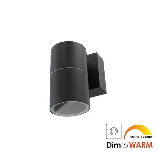 Wandlamp LED 1x7Watt ZWART 230Volt IP65 dimbaar