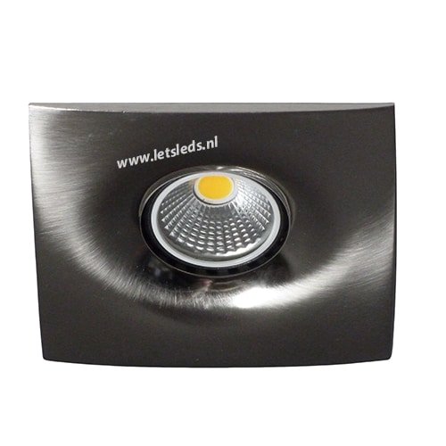 LED spot GU10 COB 3Watt vierkant NIKKEL dimbaar