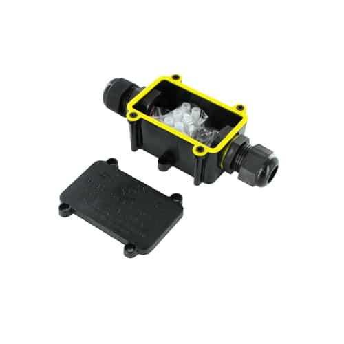 Lasdoos 2-voudig IP68 waterdicht kabelverbinder zwart 9-12mm kabel