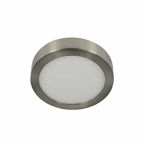 LED plafonniere 9Watt rond NIKKEL 230Volt dimbaar