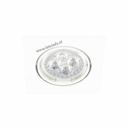 LED spot WIT kantelbaar MR16 4Watt vierkant dimbaar (12Volt)