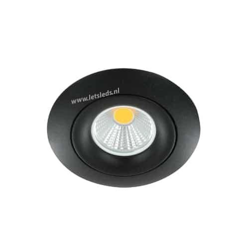 LED spot GU10 3Watt COB rond ZWART dimbaar
