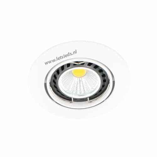 LED spot WIT kantelbaar GU10 COB 3Watt rond dimbaar