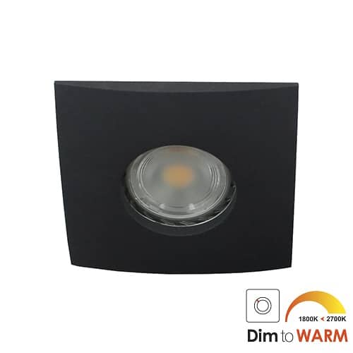 LED spot Calisto GU10 7Watt vierkant ZWART IP65 dimbaar