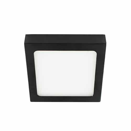 LED plafonniere 9Watt vierkant ZWART 230Volt dimbaar