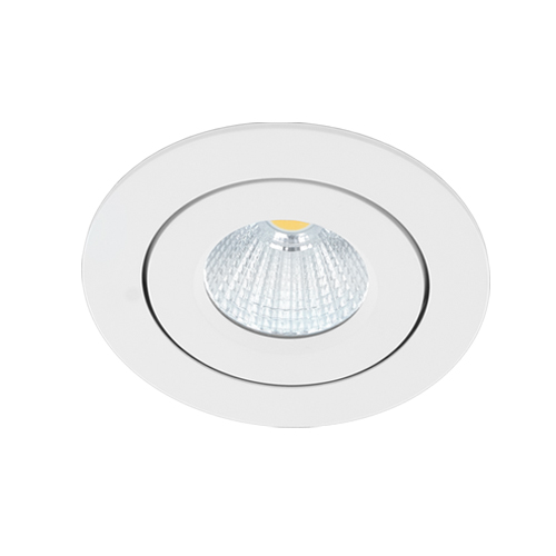 Vorio ondiepe LED spot kantelbaar 8Watt badkamerspot rond WIT IP65 dimbaar