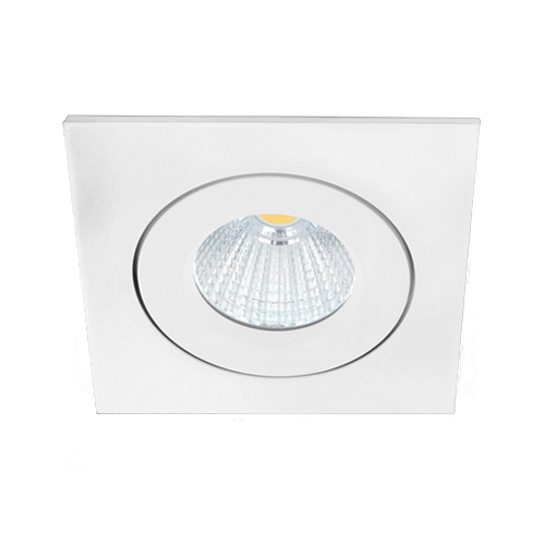 Vorio ondiepe LED spot kantelbaar 8Watt badkamerspot vierkant WIT IP65 dimbaar