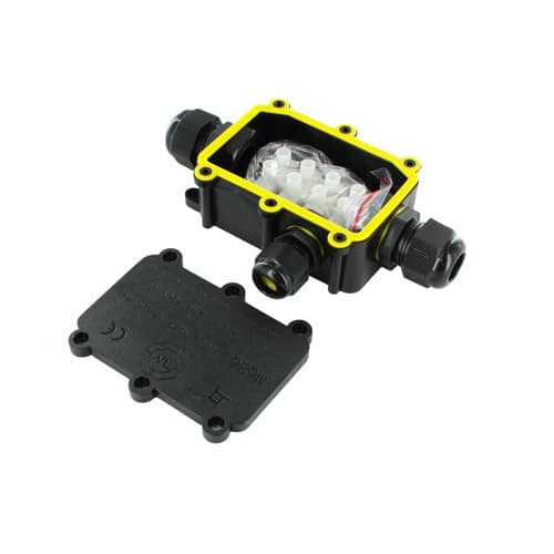 Lasdoos 3-voudig IP68 waterdicht kabelverbinder zwart 1x 6-9 en 2x 9-12mm kabel