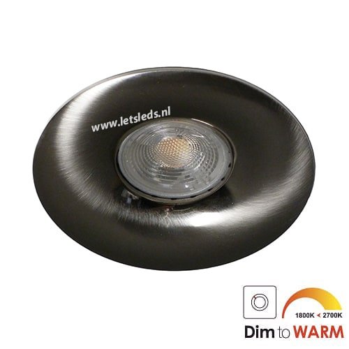 LED spot GU10 7Watt rond NIKKEL dimbaar