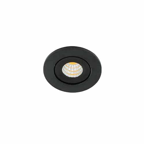 Libra LED mini spot kantelbaar 3Watt rond ZWART IP65 dimbaar