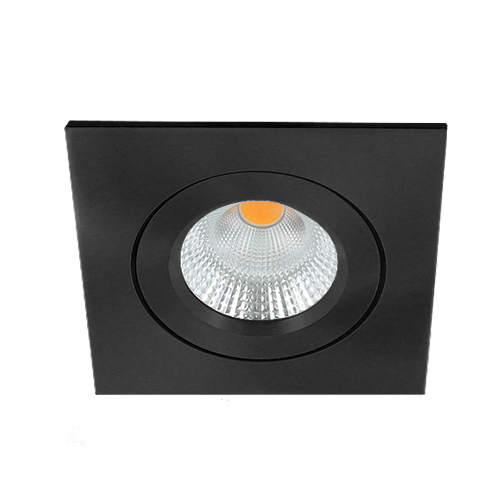 Vorio ondiepe LED spot kantelbaar 8Watt badkamerspot vierkant ZWART IP65 dimbaar