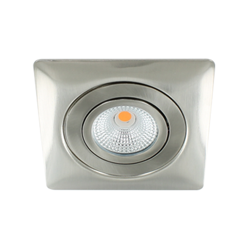 LED spot XL kantelbaar 5Watt vierkant NIKKEL IP65 dimbaar