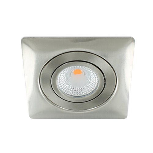 LED spot XL kantelbaar 5Watt vierkant NIKKEL IP65 dimbaar