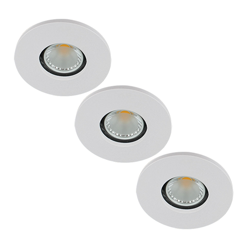 Set 3x Camilla LED spot compleet (incl. lichtbron) GU10 COB 5Watt rond WIT IP65 dimbaar
