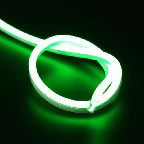 LED strip 230V - neon flex groen IP67 dimbaar - op maat per 100cm - compleet met stekker