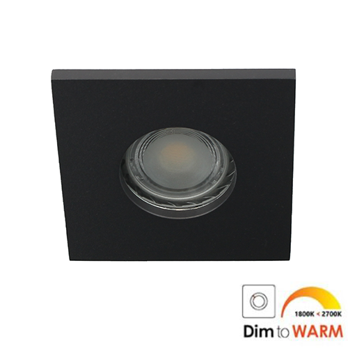 Camilla LED spot GU10 7Watt vierkant ZWART IP65 dimbaar