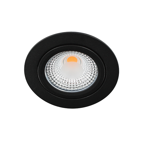 Bella Ondiepe LED spot kantelbaar 5Watt rond ZWART IP65 dimbaar