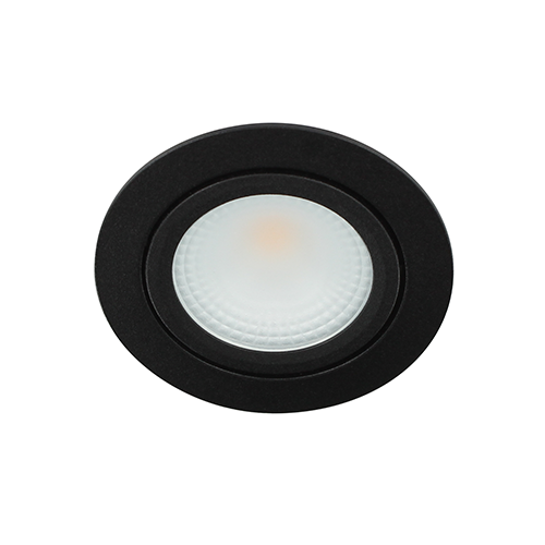 Bella Ondiepe LED spot kantelbaar 5Watt rond ZWART IP65 dimbaar