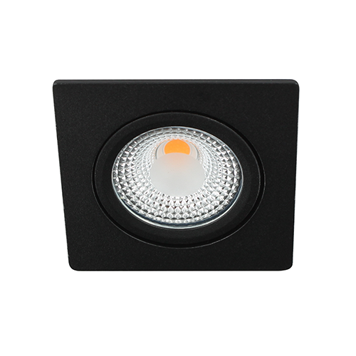 Bella Ondiepe LED spot kantelbaar 5Watt vierkant ZWART dimbaar