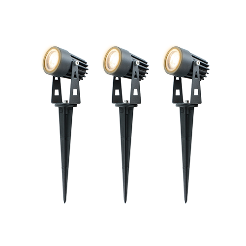 Set 3x LED mini tuinspot prikspot 5Watt 220/230Volt dimbaar