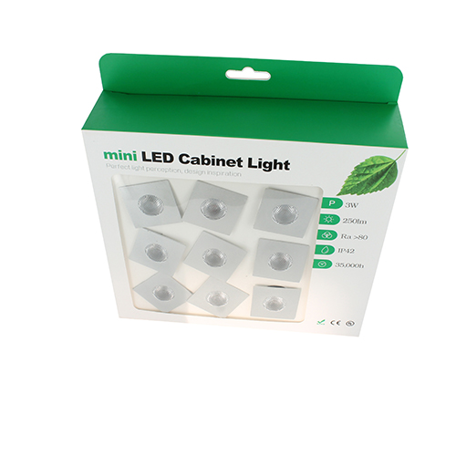 Set 9x LED mini spotjes 3Watt vierkant - meubelspotjes trapverlichting