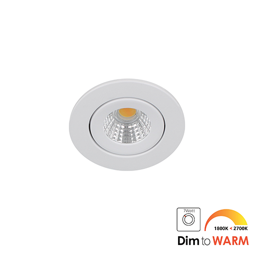 LED mini spot kantelbaar 5Watt rond WIT IP65 dimbaar - dim to warm