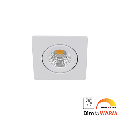 LED mini spot kantelbaar 5Watt vierkant WIT IP65 dimbaar - dim to warm
