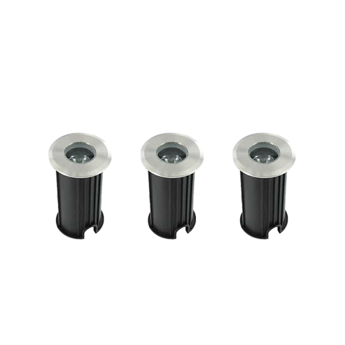 Set 3x Rota LED mini grondspot 1Watt RVS 304 rond IP65